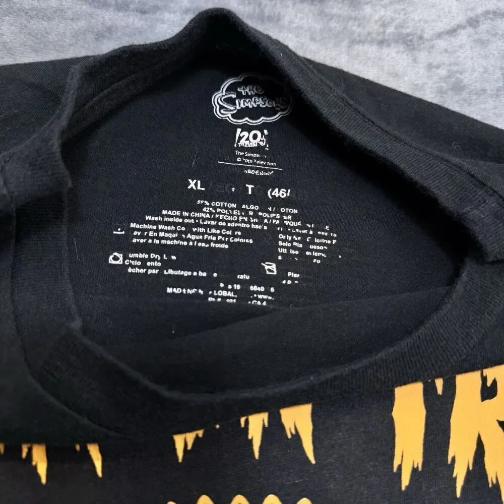 The Simpsons Sz XL Men's Trick Or Treat T-Shirt Short Sleeve Black Crew Neck